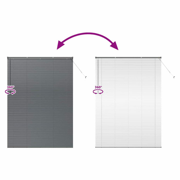 Jaluzele venetiene Manual Gri închis 220 x 155 cm Aluminiu - WALTI WALTI