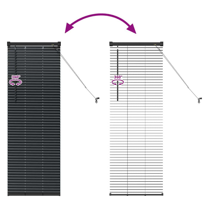 Jaluzele venetiene Manual Negru 130 x 55 cm Aluminiu - WALTI WALTI