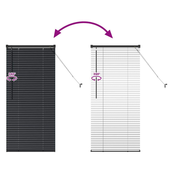 Jaluzele venetiene Manual Negru 60 x 2,5 x 130 cm Aluminiu - WALTI WALTI