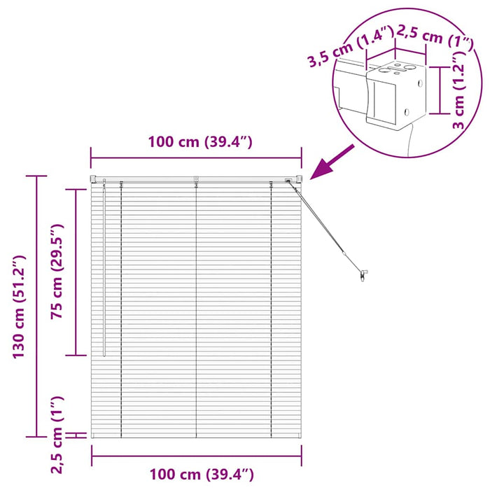 Jaluzele venetiene Manual Negru 130 x 100 cm Aluminiu - WALTI WALTI