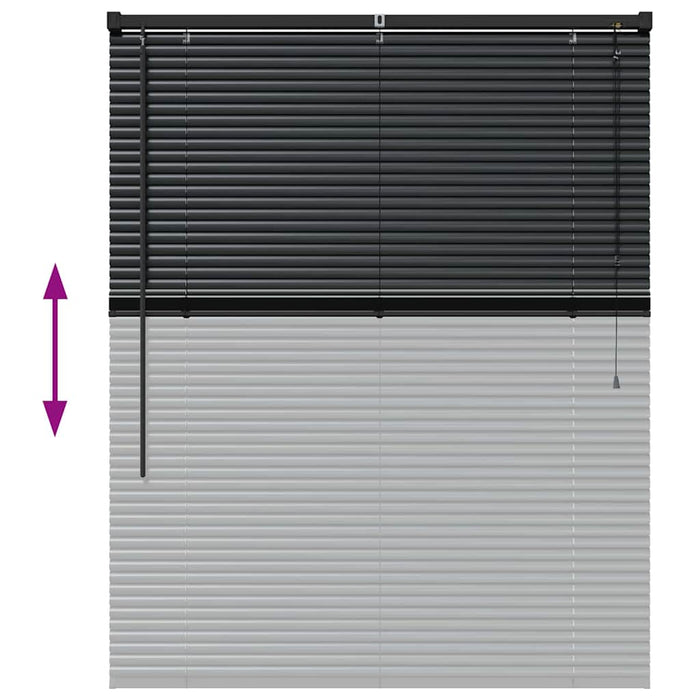Jaluzele venetiene Manual Negru 130 x 105 cm Aluminiu - WALTI WALTI