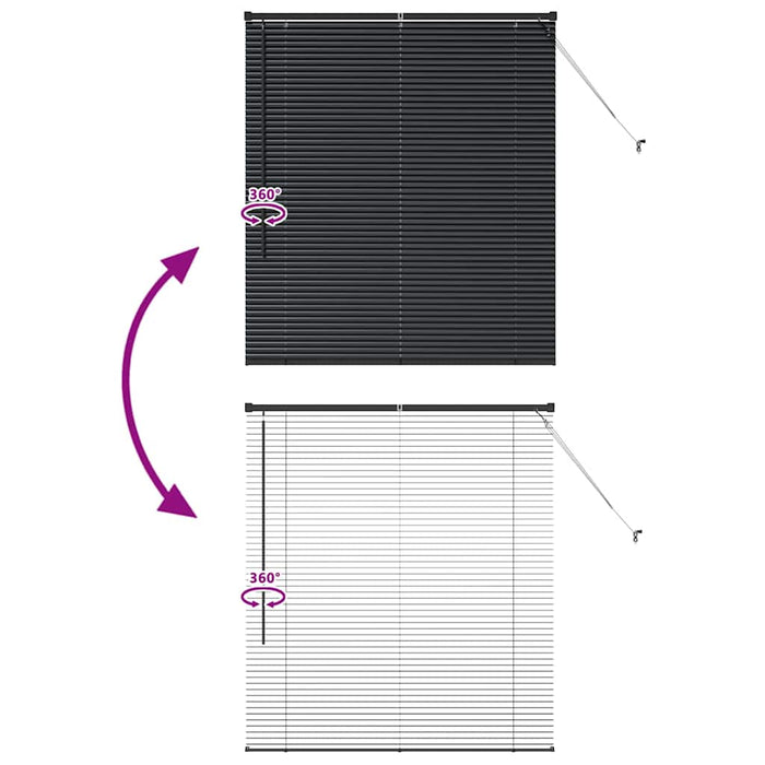 Jaluzele venetiene Manual Negru 130 x 110 cm Aluminiu - WALTI WALTI