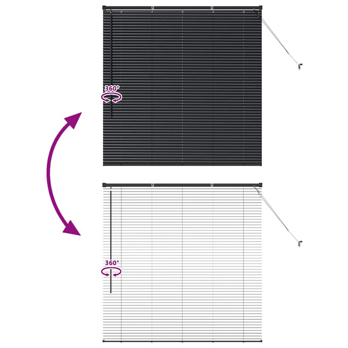 Jaluzele venetiene Manual Negru 130 x 125 cm Aluminiu - WALTI WALTI