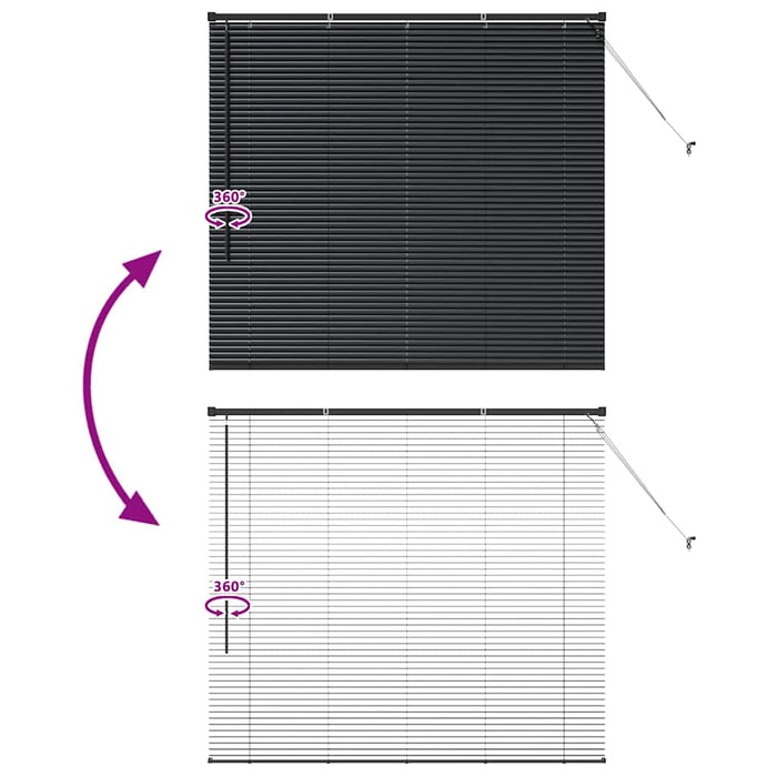 Jaluzele venetiene Manual Negru 130 x 140 cm Aluminiu - WALTI WALTI