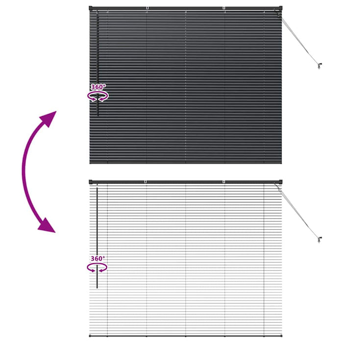 Jaluzele venetiene Manual Negru 130 x 155 cm Aluminiu - WALTI WALTI