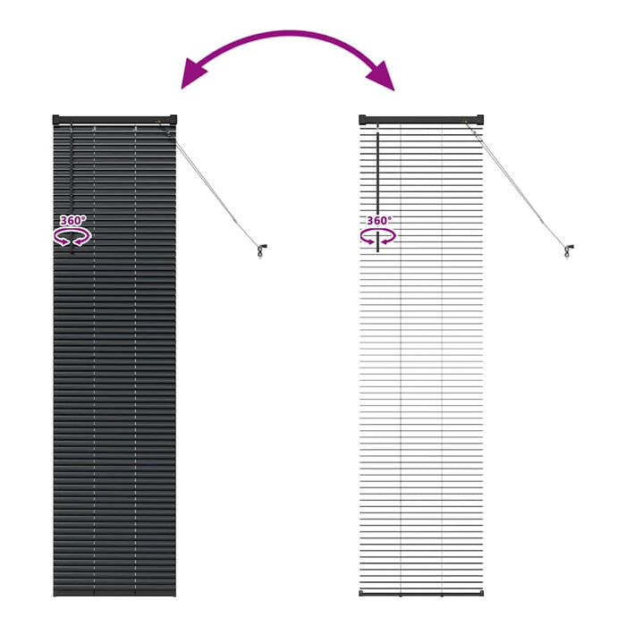 Jaluzele venetiene Manual Negru 175 x 50 cm Aluminiu WALTI