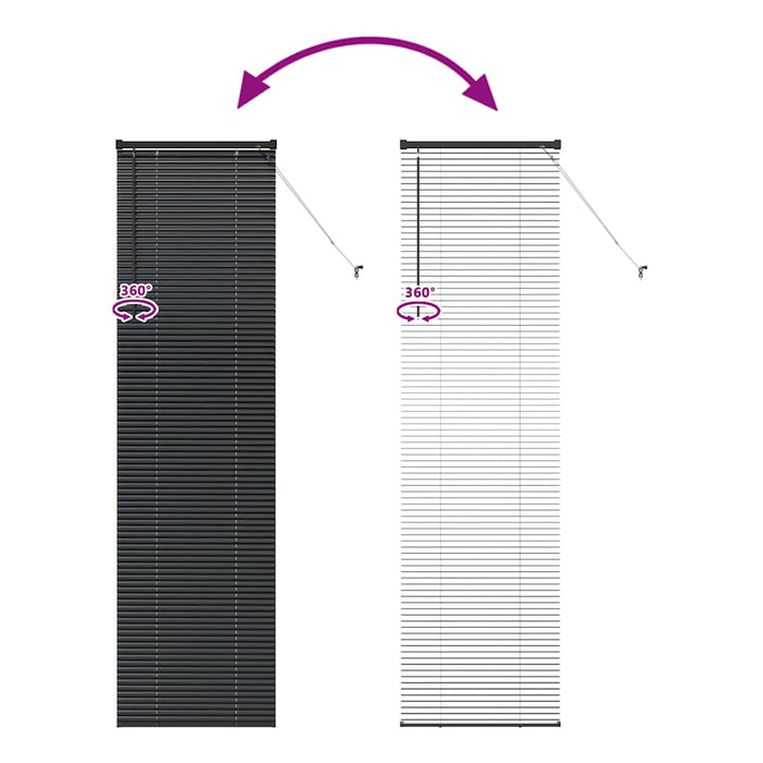 Jaluzele venetiene Manual Negru 220 x 65 cm Aluminiu - WALTI WALTI