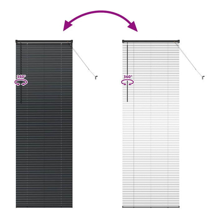 Jaluzele venetiene Manual Negru 220 x 80 cm Aluminiu - WALTI WALTI