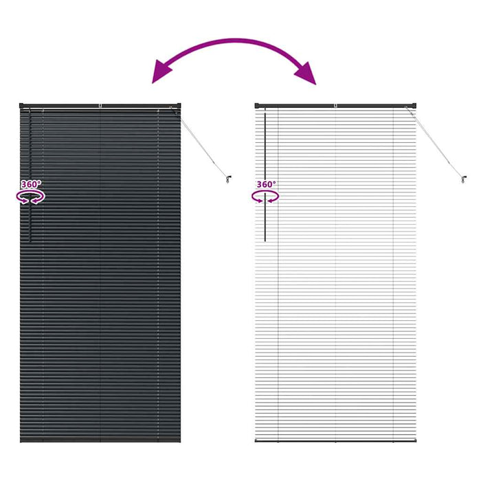 Jaluzele venetiene Manual Negru 220 x 100 cm Aluminiu - WALTI WALTI