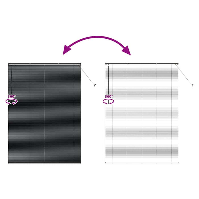 Jaluzele venetiene Manual Negru 220 x 155 cm Aluminiu - WALTI WALTI