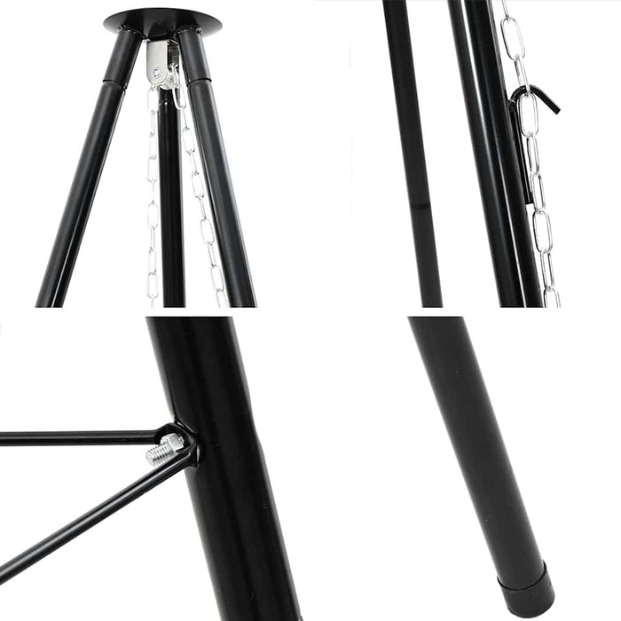 Treppied pentru foc de tabără Negru 92 x 92 x 191,5 cm Oțel WALTI