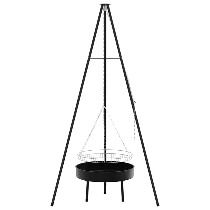 Treppied pentru foc de tabără 3 pcs Negru Oțel - WALTI WALTI
