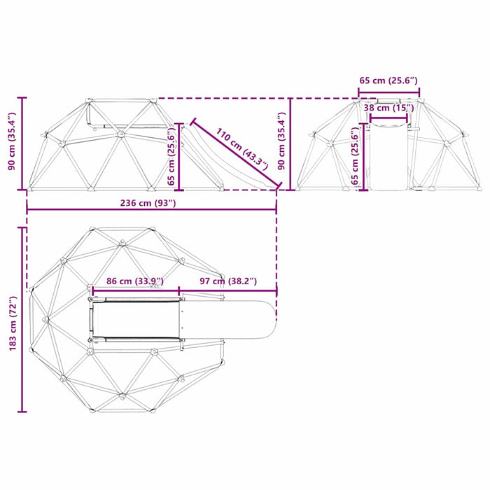 Dome de escaladă albastru Oțel - WALTI WALTI