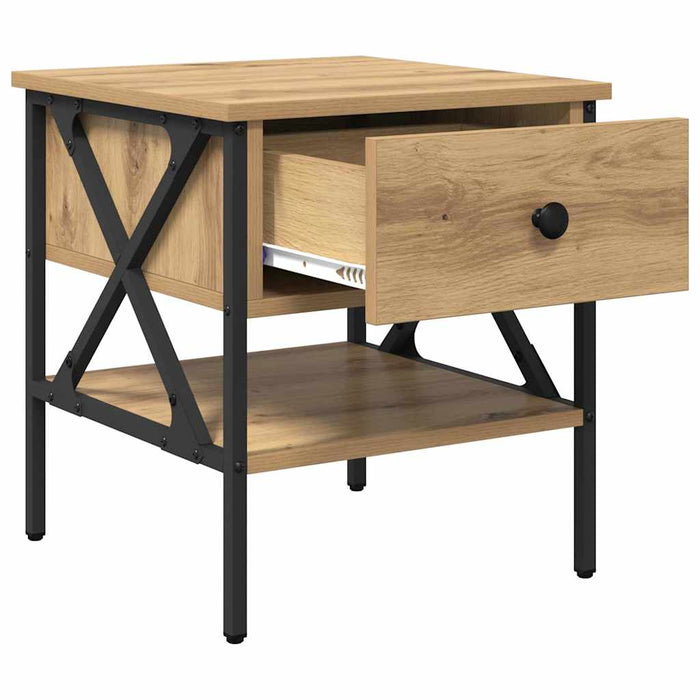 Cabinet de Noptieră cu sertar stejar artizanal 40 x 42 x 45 cm - WALTI WALTI