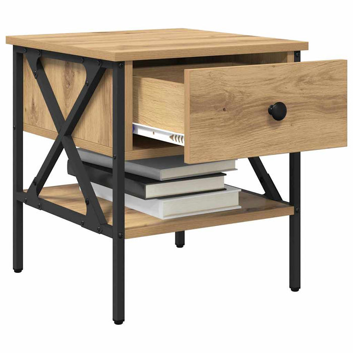 Cabinet de Noptieră cu sertar stejar artizanal 40 x 42 x 45 cm - WALTI WALTI