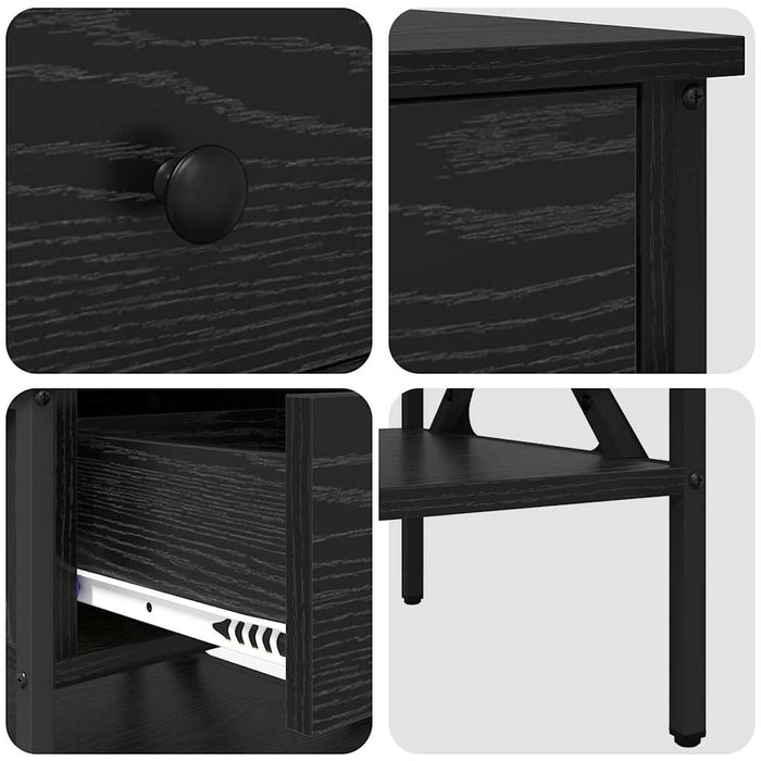 Cabinet de Noptieră cu sertar Stejar negru 40 x 42 x 45 cm - WALTI WALTI
