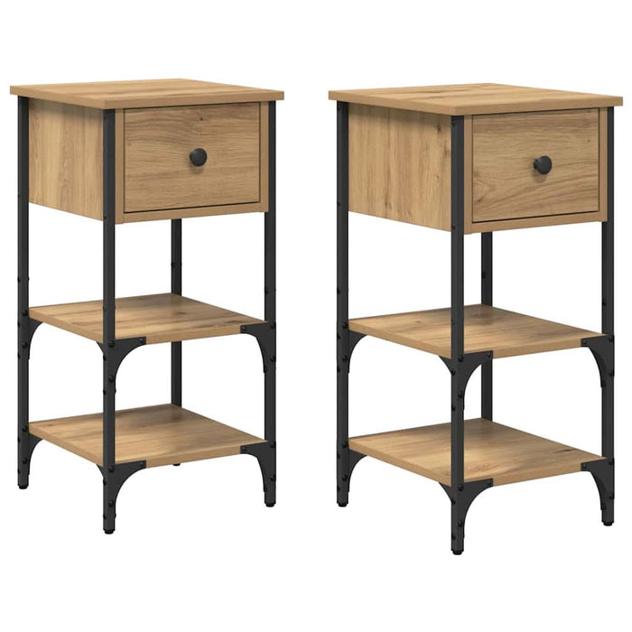 Dulap de noapte cu sertar 2 pcs Maro 33.5 x 36 x 70 cm - WALTI WALTI