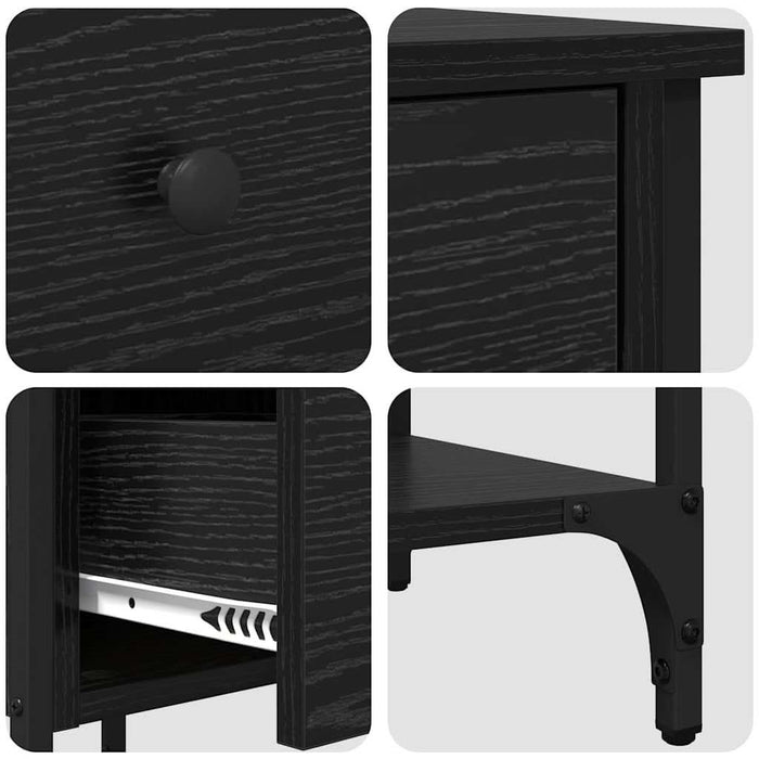 Dulap de noapte cu sertar 2 pcs Stejar Negru 33.5 x 36 x 70 cm - WALTI WALTI