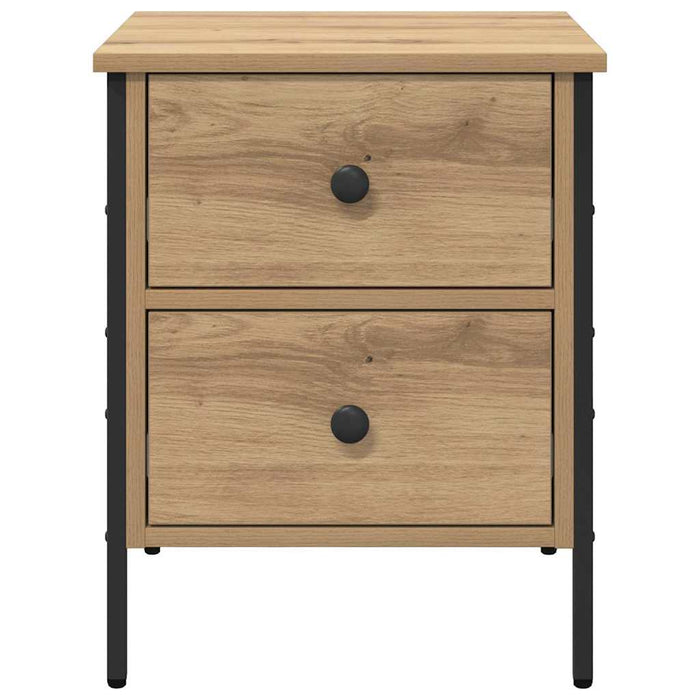 Noptieră stejar artizanal 40 x 42 x 50 cm Lemn compus și metal - WALTI WALTI