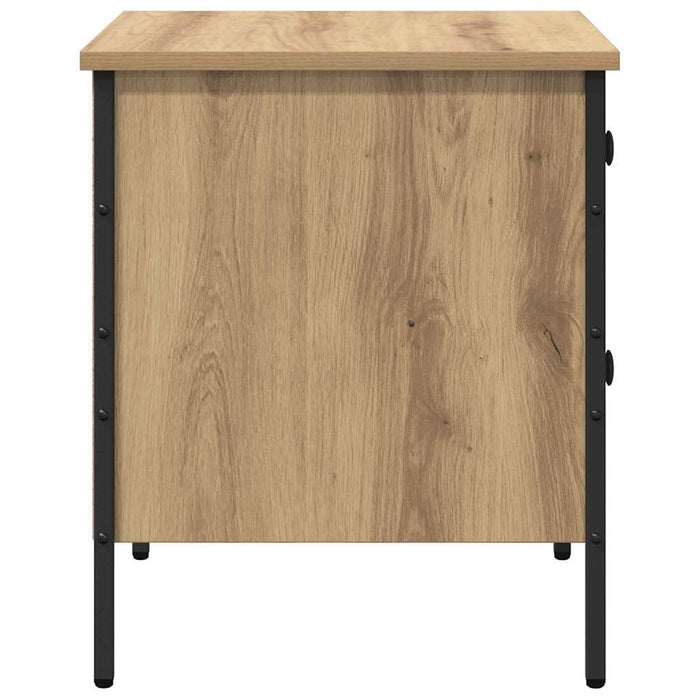 Noptieră stejar artizanal 40 x 42 x 50 cm Lemn compus și metal - WALTI WALTI