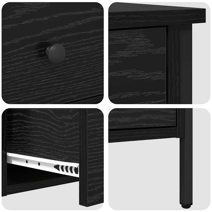 Noptieră Stejar negru 40 x 42 x 50 cm Lemn compus și metal - WALTI WALTI