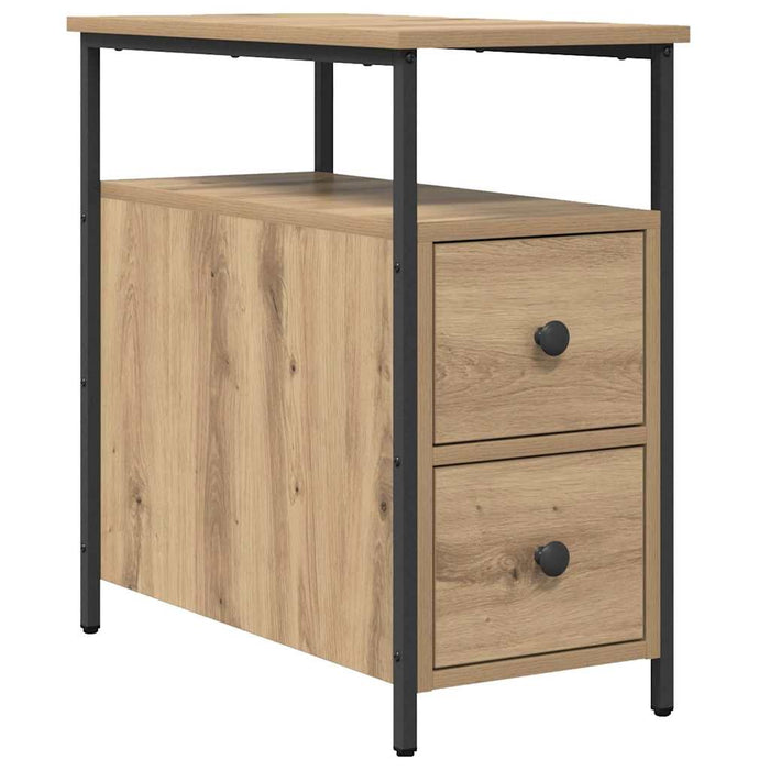 Dulap de noapte stejar artizanal 30 x 60 x 60 cm Lemn compozit - WALTI WALTI
