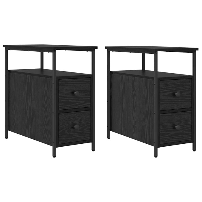 Dulap de noapte cu sertar 2 pcs Stejar negru 30 x 60 x 60 cm - WALTI WALTI