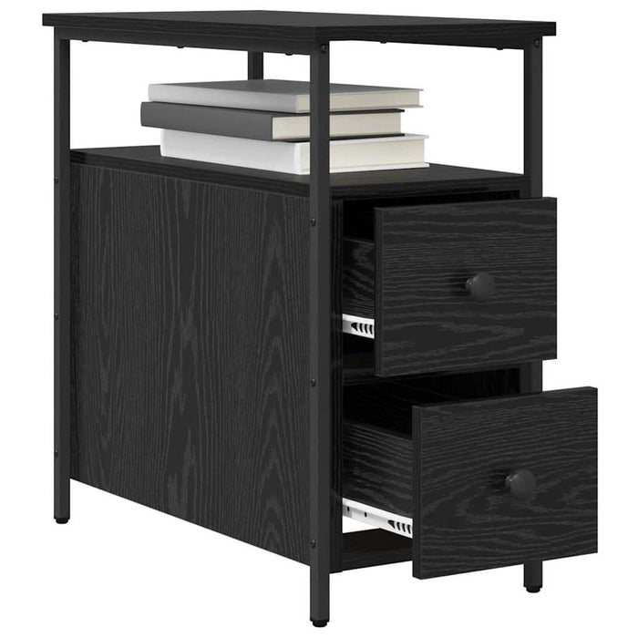 Dulap de noapte cu sertar 2 pcs Stejar negru 30 x 60 x 60 cm - WALTI WALTI