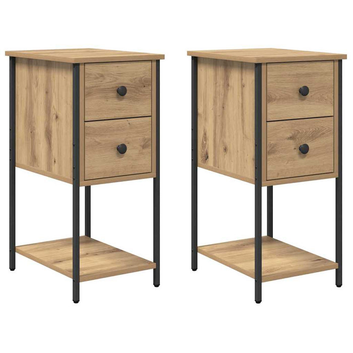 Dulap de noapte 2 pcs stejar artizanal 32 x 42 x 70 cm - WALTI WALTI