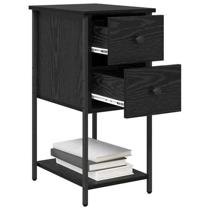 Dulap de noapte cu sertar 2 pcs Stejar negru 32 x 42 x 70 cm - WALTI WALTI