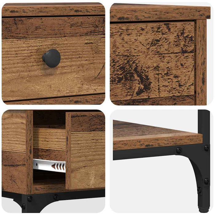 Masă de consolă Lemn vechi 75 x 34,5 x 75 cm Lemn compozit - WALTI WALTI