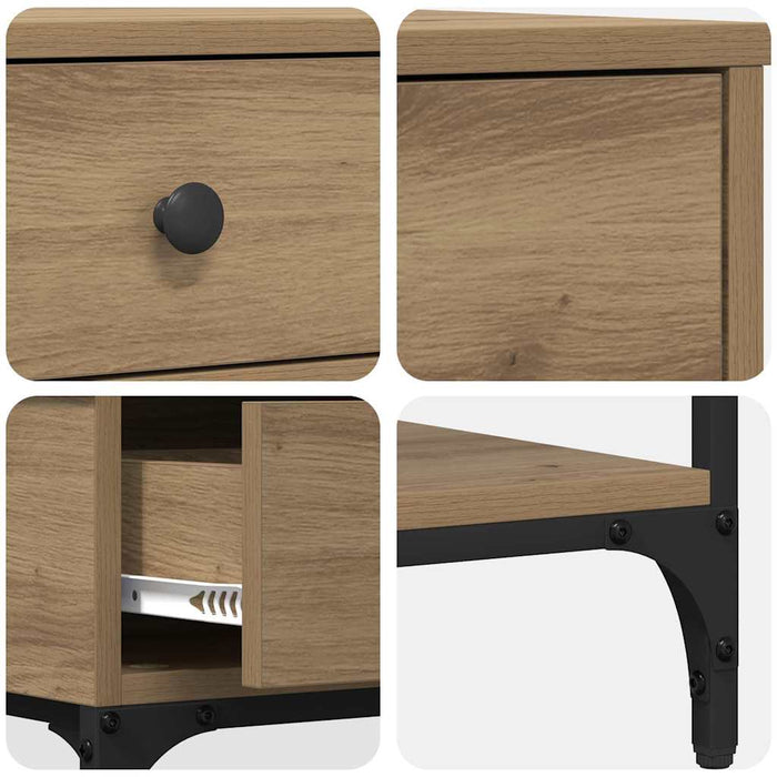 Masă de consolă cu sertar stejar artizanal 75 x 34,5 x 75 cm - WALTI WALTI