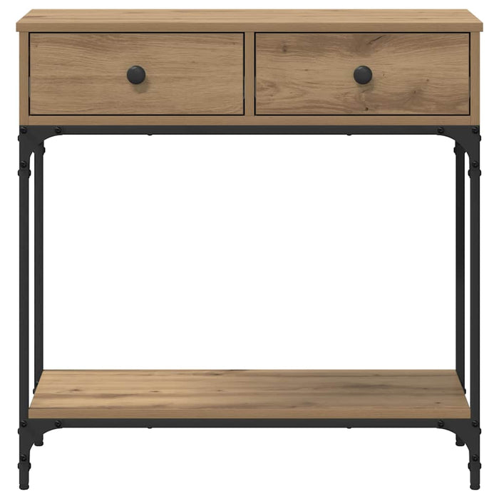 Masă de consolă cu sertar stejar artizanal 75 x 34,5 x 75 cm - WALTI WALTI