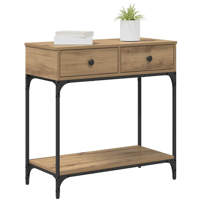 Masă de consolă cu sertar stejar artizanal 75 x 34,5 x 75 cm - WALTI WALTI