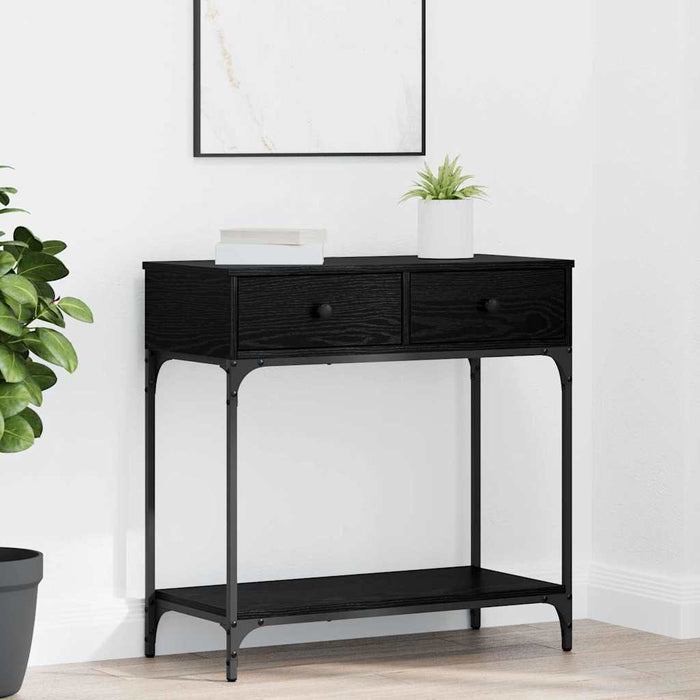 Masă de consolă Stejar negru 75 x 34,5 x 75 cm Lemn compozit - WALTI WALTI