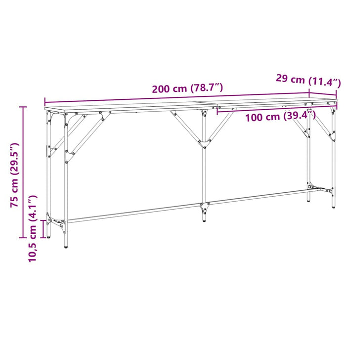 Masă de consolă Lemn Vechi 200 x 29 x 75 cm - WALTI WALTI