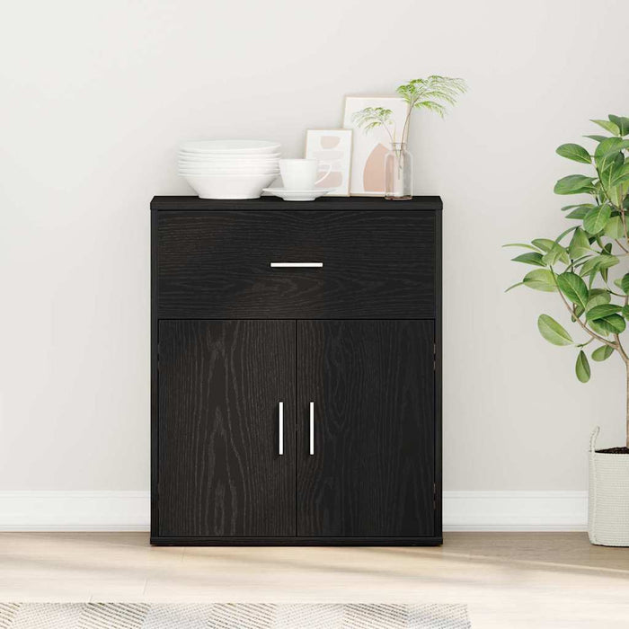 Bufet cu sertar Stejar Negru 60 x 31 x 70 cm Lemn compozit - WALTI WALTI