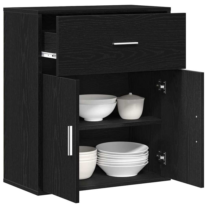 Bufet cu sertar Stejar Negru 60 x 31 x 70 cm Lemn compozit - WALTI WALTI