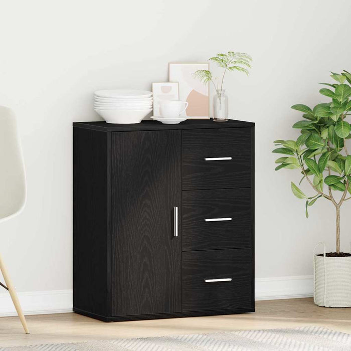 Bufet cu sertar Stejar Negru 60 x 31 x 70 cm Lemn compozit - WALTI WALTI