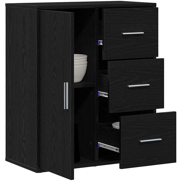 Bufet cu sertar Stejar Negru 60 x 31 x 70 cm Lemn compozit - WALTI WALTI