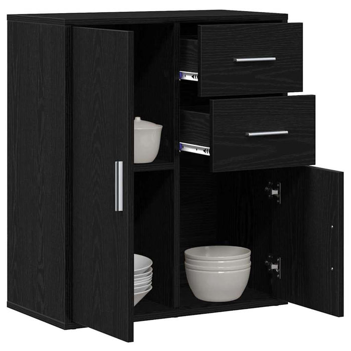 Bufet cu sertar Stejar Negru 60 x 31 x 70 cm Lemn compozit - WALTI WALTI