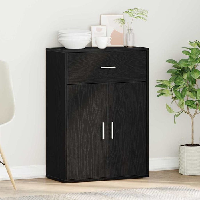 Bufet cu sertar Stejar Negru 60 x 30 x 84 cm Lemn compozit - WALTI WALTI