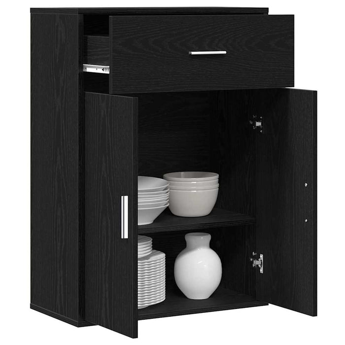 Bufet cu sertar Stejar Negru 60 x 30 x 84 cm Lemn compozit - WALTI WALTI