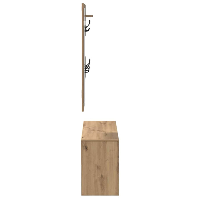 Set mobilier hol cu sertar 4 pcs Stejar artizanal Lemn compozit - WALTI WALTI