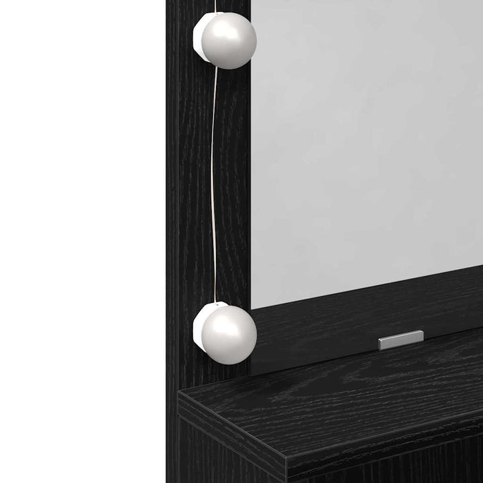 Masă de Machiaj Stejar Negru 80 x 41 x 134,5 cm Lemn compozit - WALTI WALTI