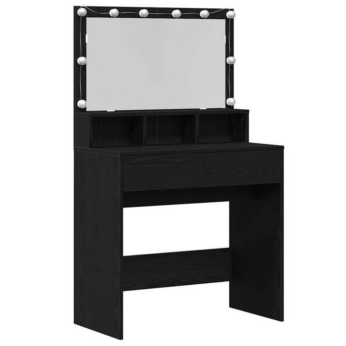 Masă de Machiaj Stejar Negru 80 x 41 x 134,5 cm Lemn compozit - WALTI WALTI