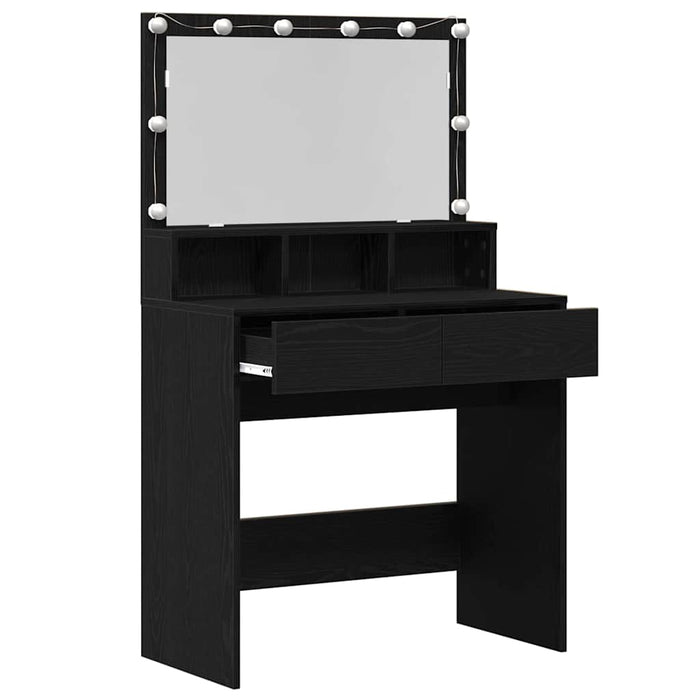 Masă de Machiaj Stejar Negru 80 x 41 x 134,5 cm Lemn compozit - WALTI WALTI