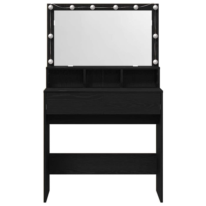Masă de Machiaj Stejar Negru 80 x 41 x 134,5 cm Lemn compozit - WALTI WALTI