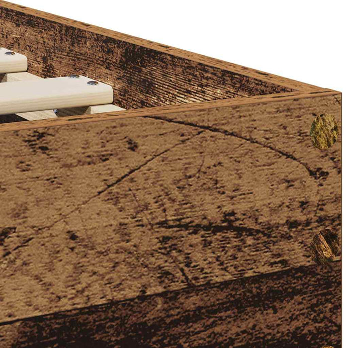 Cadru de pat cu headboard Lemn vechi 90 x 190 cm Lemn compozit - WALTI WALTI