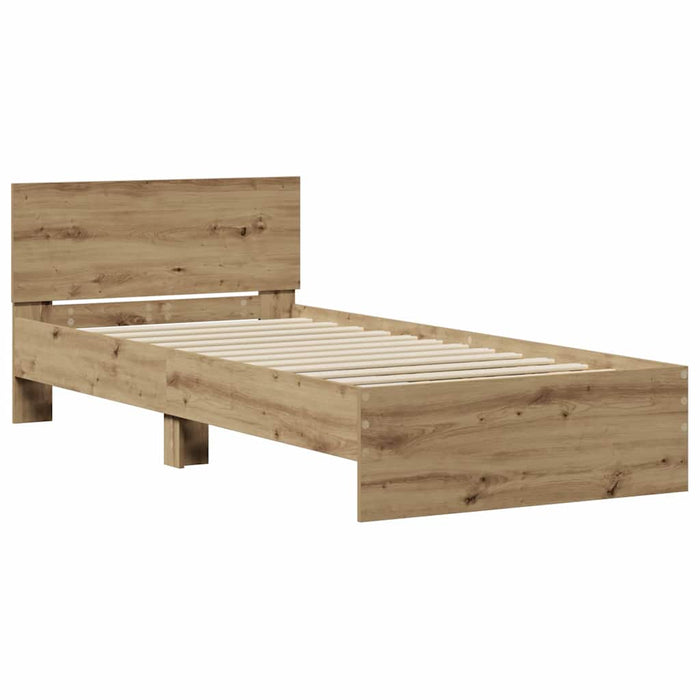 Cadru de pat stejar artizanal 75 x 190 cm Lemn compozit - WALTI WALTI
